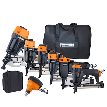 Freeman Complete Pneumatic Nail Gun Combo Kit W/ 21-Degree Framing Nailer and P9PCK